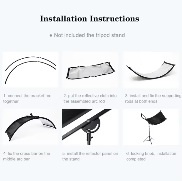 Curved Shape Large Reflector Photography Arc Lighting Diffuser PR17