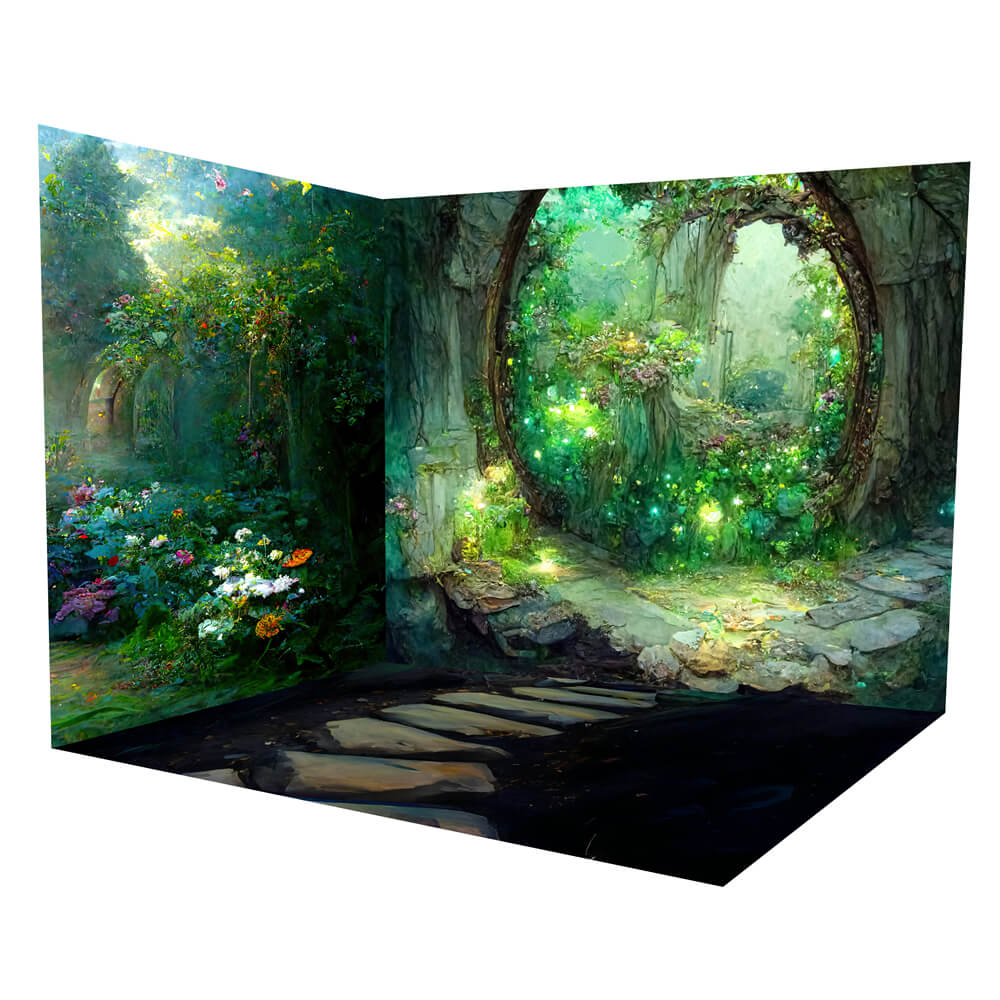 Magic Forest Fairytale Garden Flower Backdrop Room Set