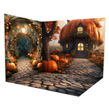 Autumn Pumpkin House Forest Trail Backdrop Room Set