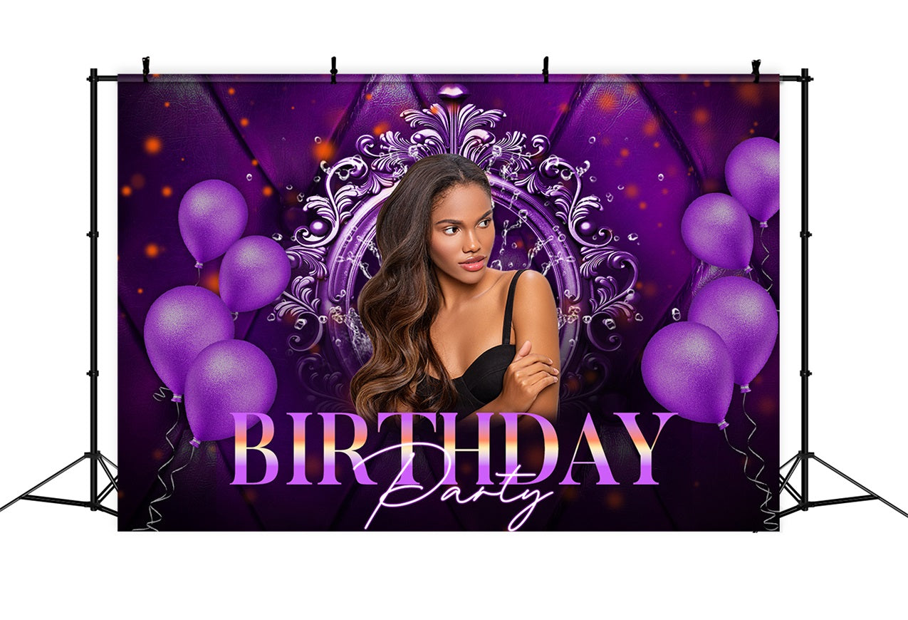 Custom Backdrops For Birthdays Purple Celebration Party Backdrop RR1-103