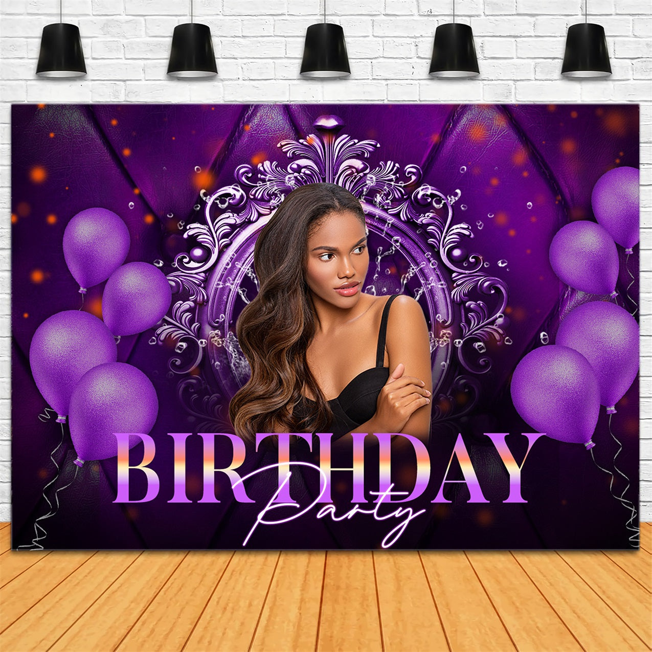 Custom Backdrops For Birthdays Purple Celebration Party Backdrop RR1-103