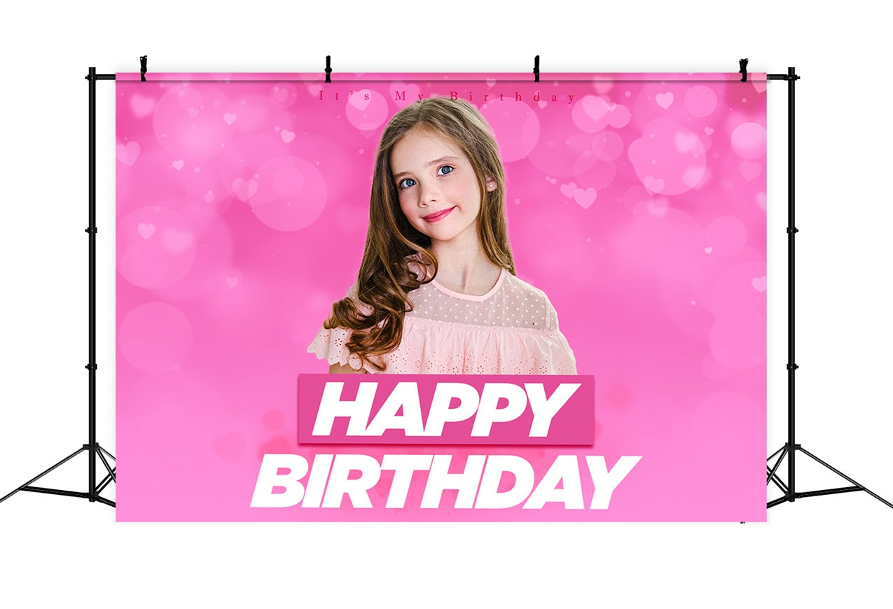 Customised Birthday Backdrop Lovely Pink Theme Backdrop Design RR1-107