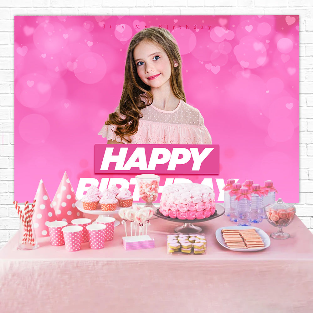 Customised Birthday Backdrop Lovely Pink Theme Backdrop Design RR1-107