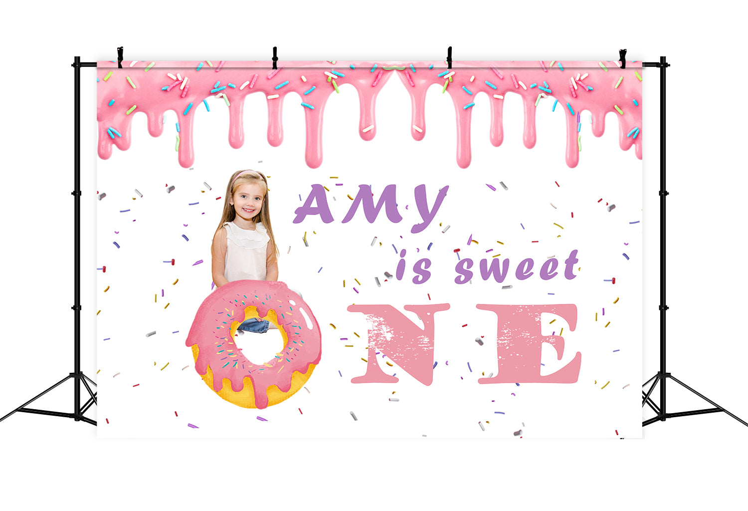 Custom Birthday Backdrop Pastel Sprinkle Donut Party Backdrop RR1-19