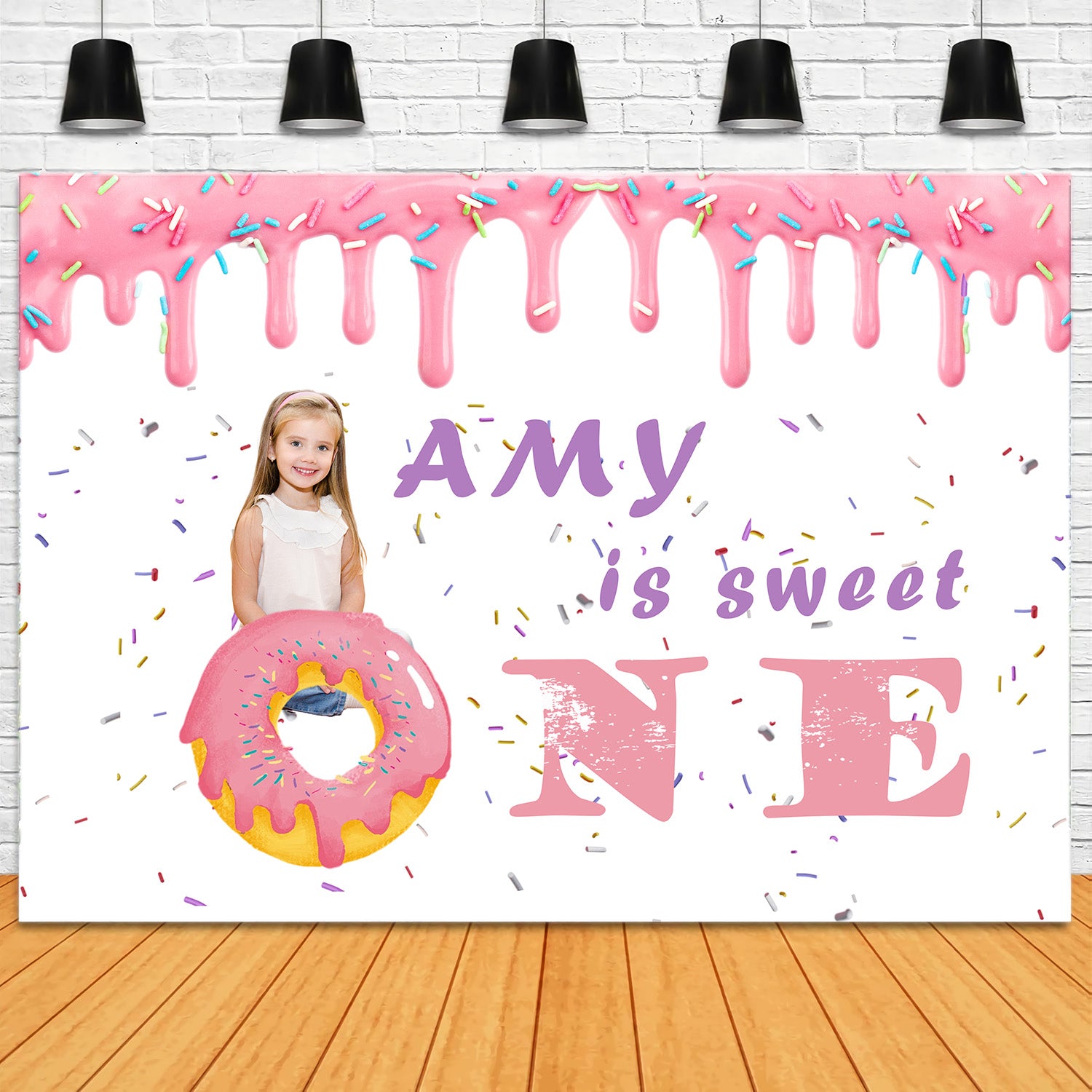 Custom Birthday Backdrop Pastel Sprinkle Donut Party Backdrop RR1-19