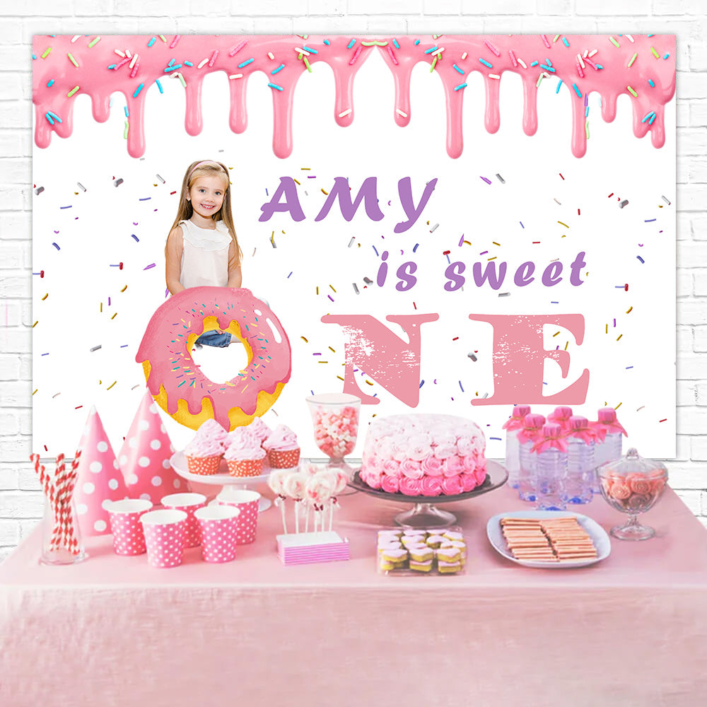 Custom Birthday Backdrop Pastel Sprinkle Donut Party Backdrop RR1-19