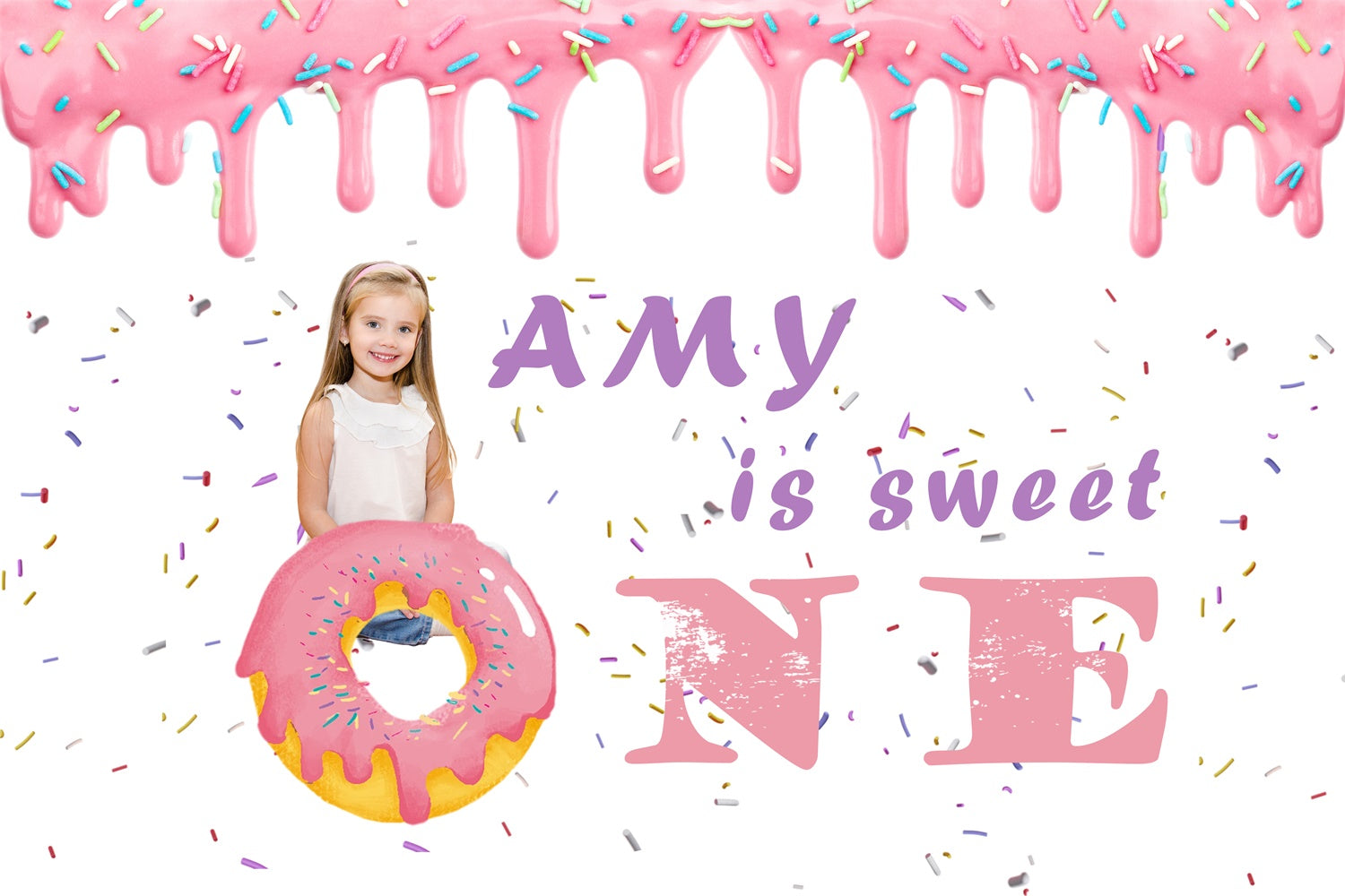 Custom Birthday Backdrop Pastel Sprinkle Donut Party Backdrop RR1-19