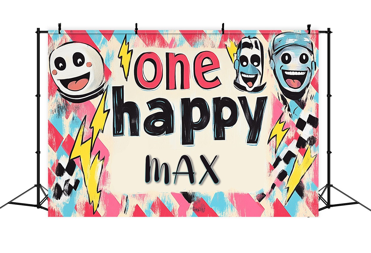 Custom Happy Birthday Backdrop Funky Graffiti Party Backdrop RR1-23