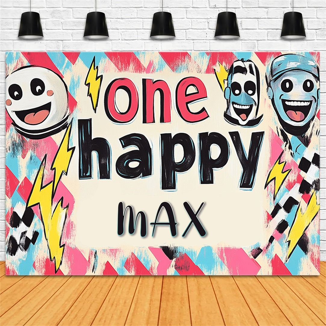 Custom Happy Birthday Backdrop Funky Graffiti Party Backdrop RR1-23