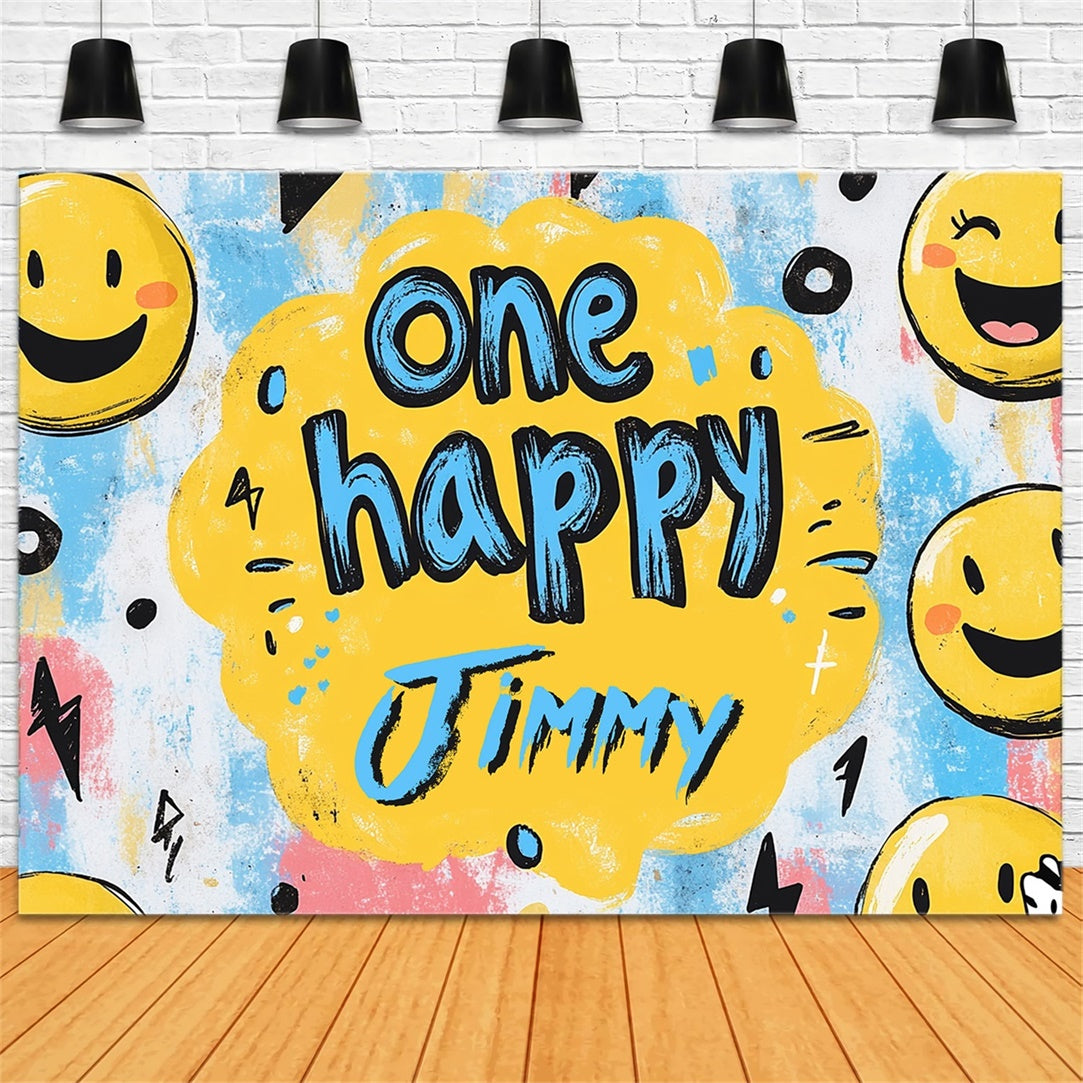 Customize Backdrop For Birthday Smiley Graffiti Celebration Backdrop RR1-24