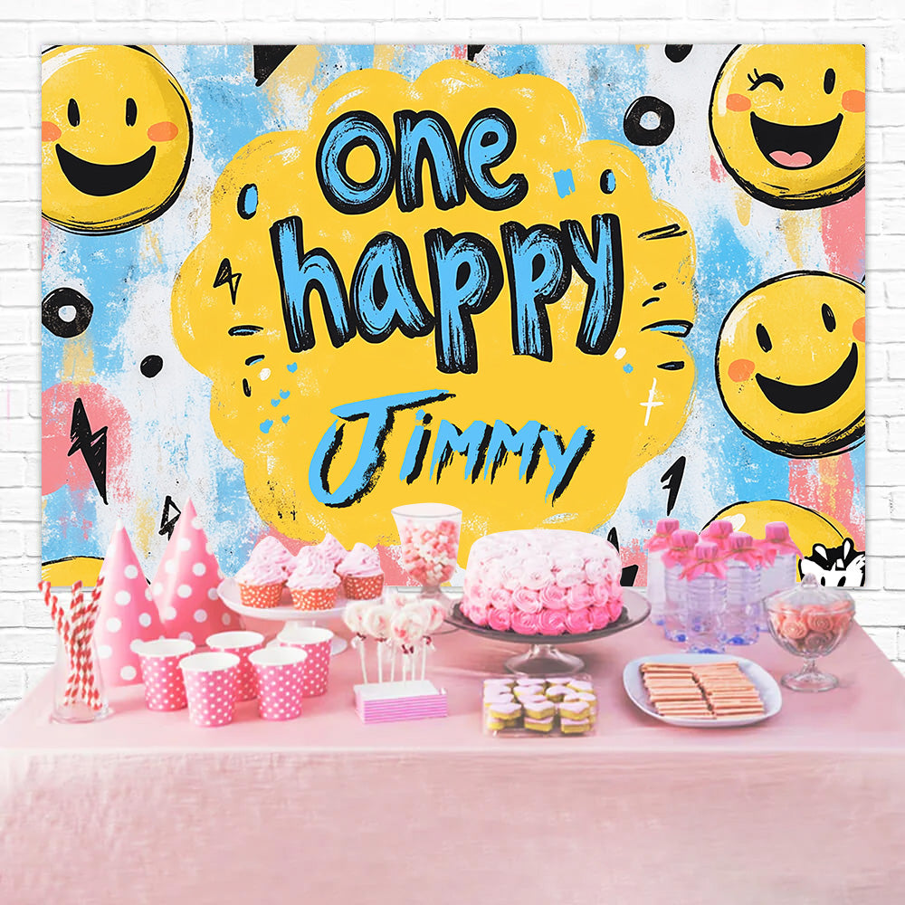 Customize Backdrop For Birthday Smiley Graffiti Celebration Backdrop RR1-24