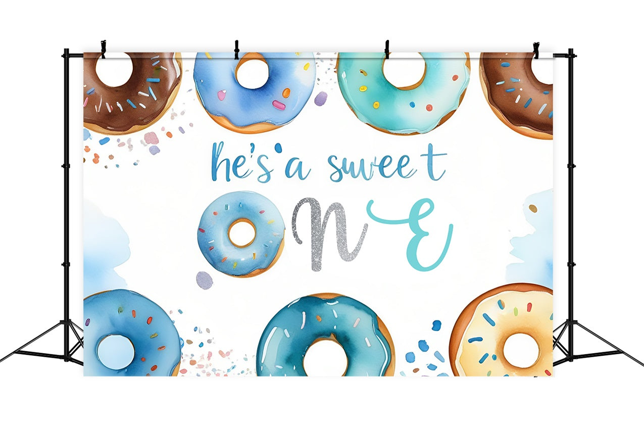 1st Birthday Backdrop Sprinkled Sweet One Donut Backdrop RR1-25