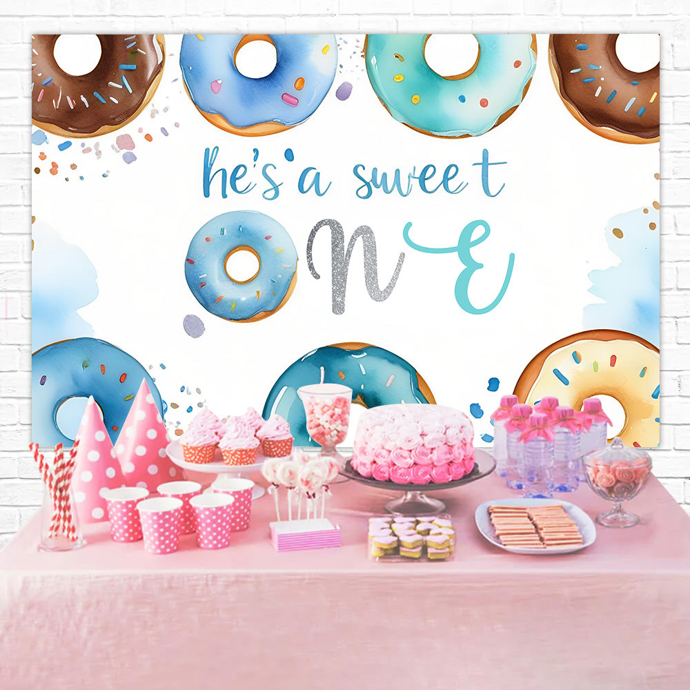 1st Birthday Backdrop Sprinkled Sweet One Donut Backdrop RR1-25