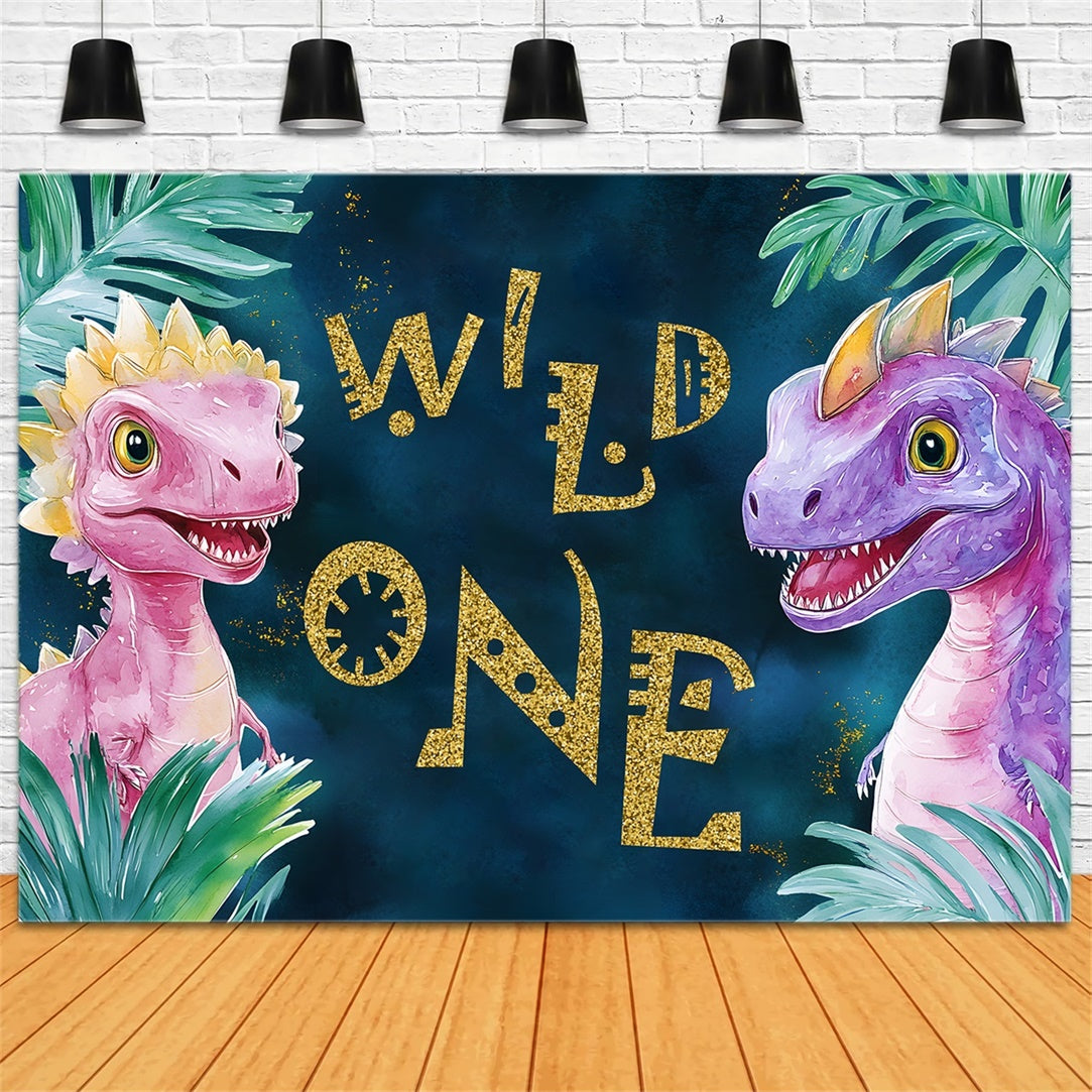 Personalized Birthday Backdrops Tropical Dino Adventure Backdrop RR1-36