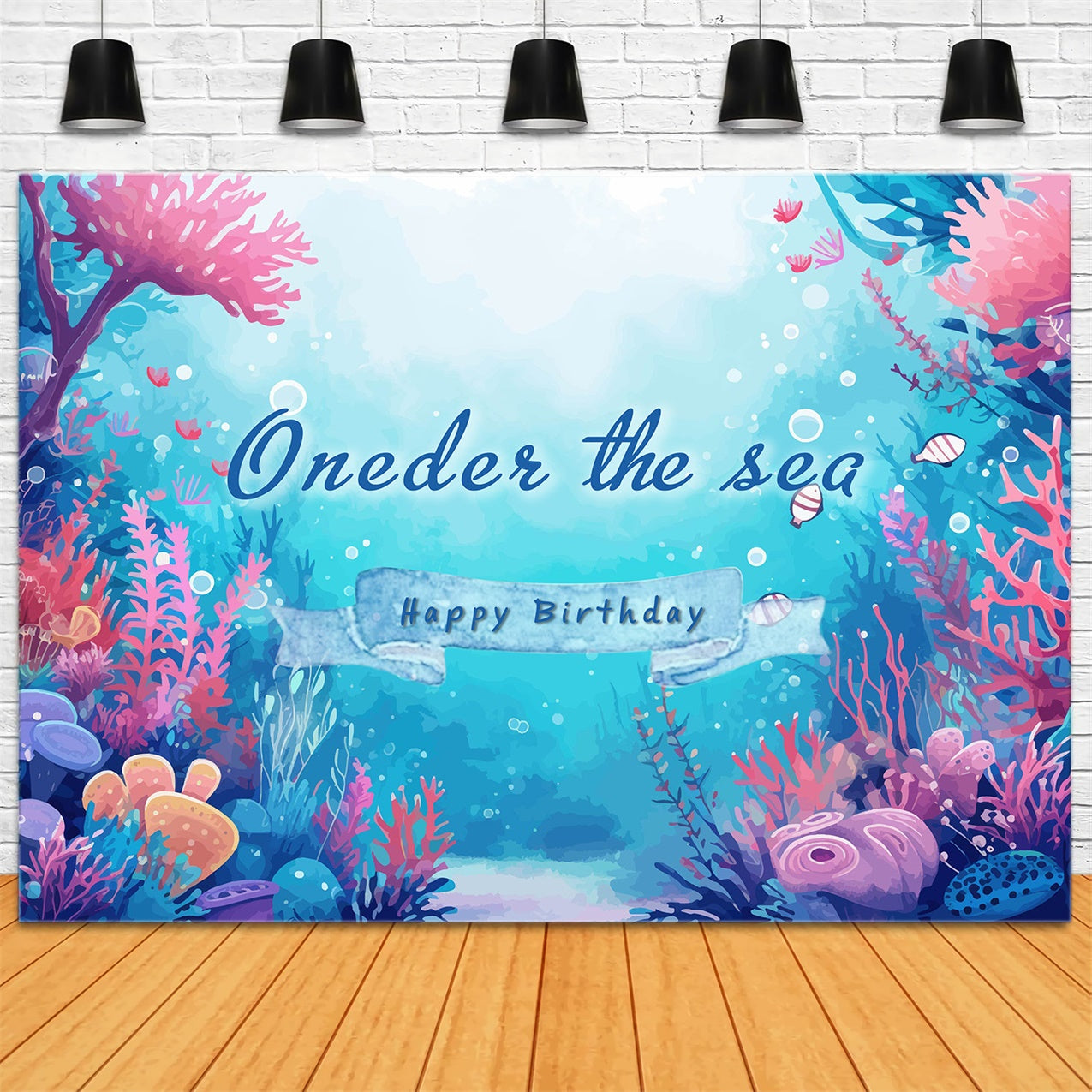 Personalized Birthday Backdrop Vibrant Underwater Coral Backdrop RR1-42