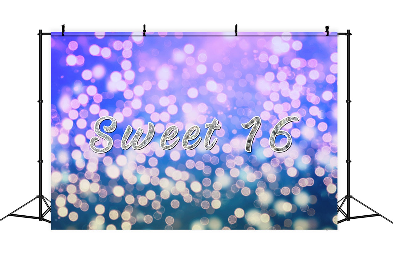 Custom Birthday Backdrop Dreamy Purple Bokeh Sweet 16 Backdrop RR1-56