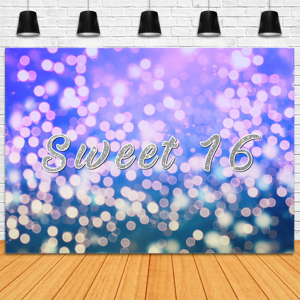 Custom Birthday Backdrop Dreamy Purple Bokeh Sweet 16 Backdrop RR1-56