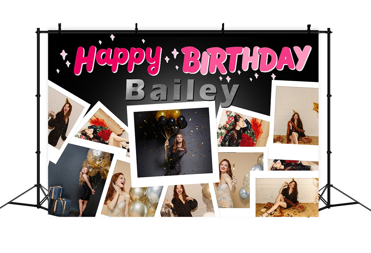 Birthday Backdrop Ideas Personalized Photo Collage Backdrop RR1-58