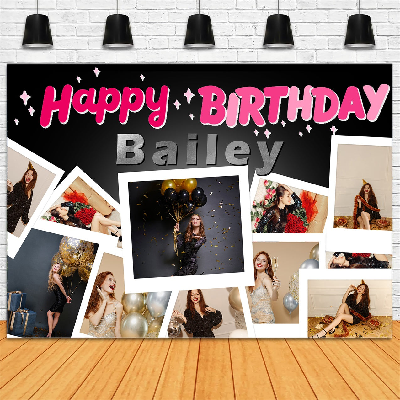 Birthday Backdrop Ideas Personalized Photo Collage Backdrop RR1-58