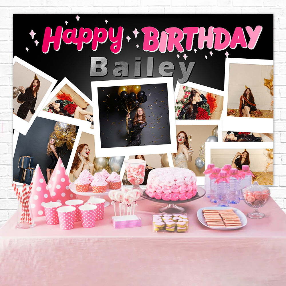 Birthday Backdrop Ideas Personalized Photo Collage Backdrop RR1-58