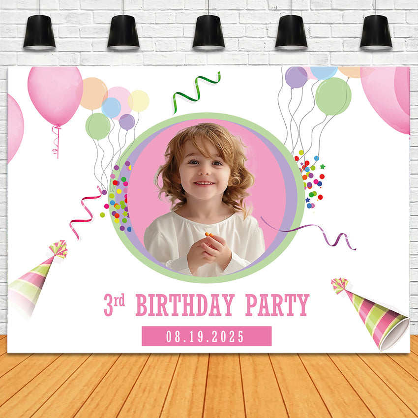 Customized Backdrop For Birthday Balloon Kids Party Backdrop RR1-88