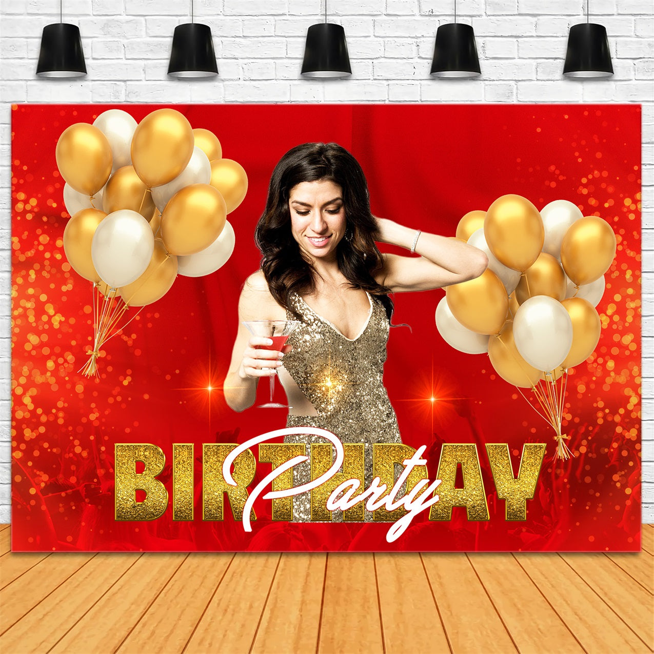 Customize Backdrop For Birthday Red Balloon Setting Backdrop RR1-98