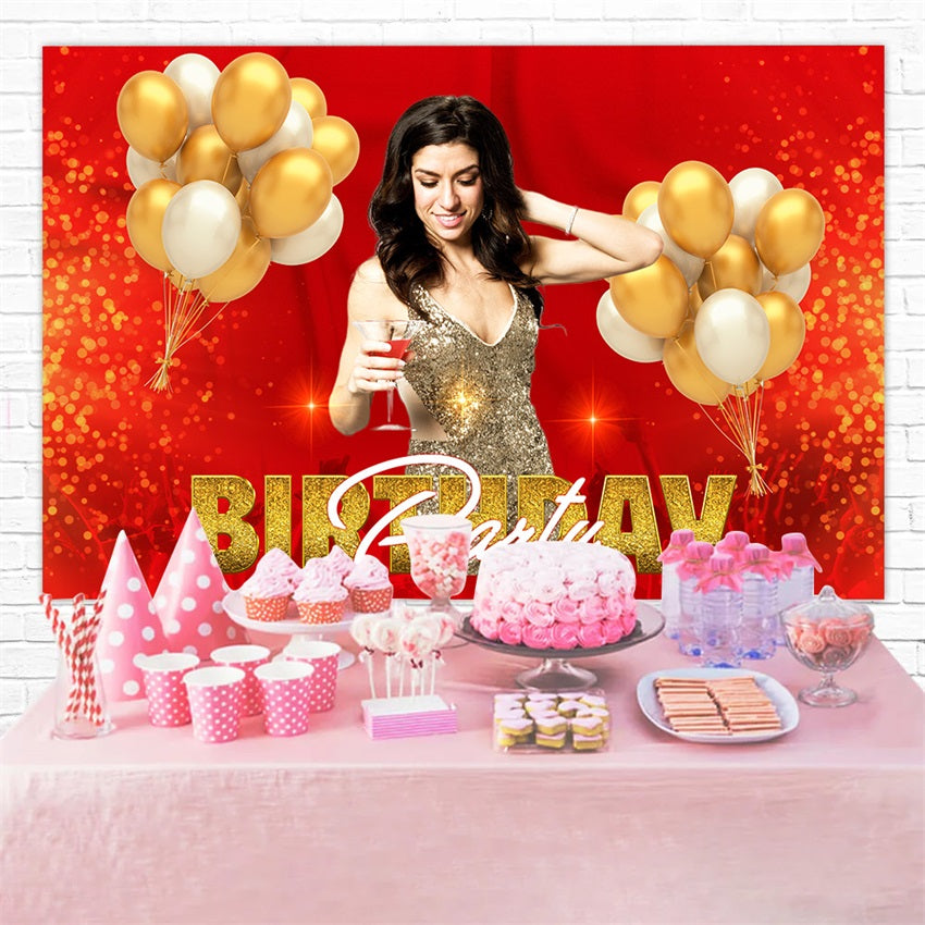 Customize Backdrop For Birthday Red Balloon Setting Backdrop RR1-98