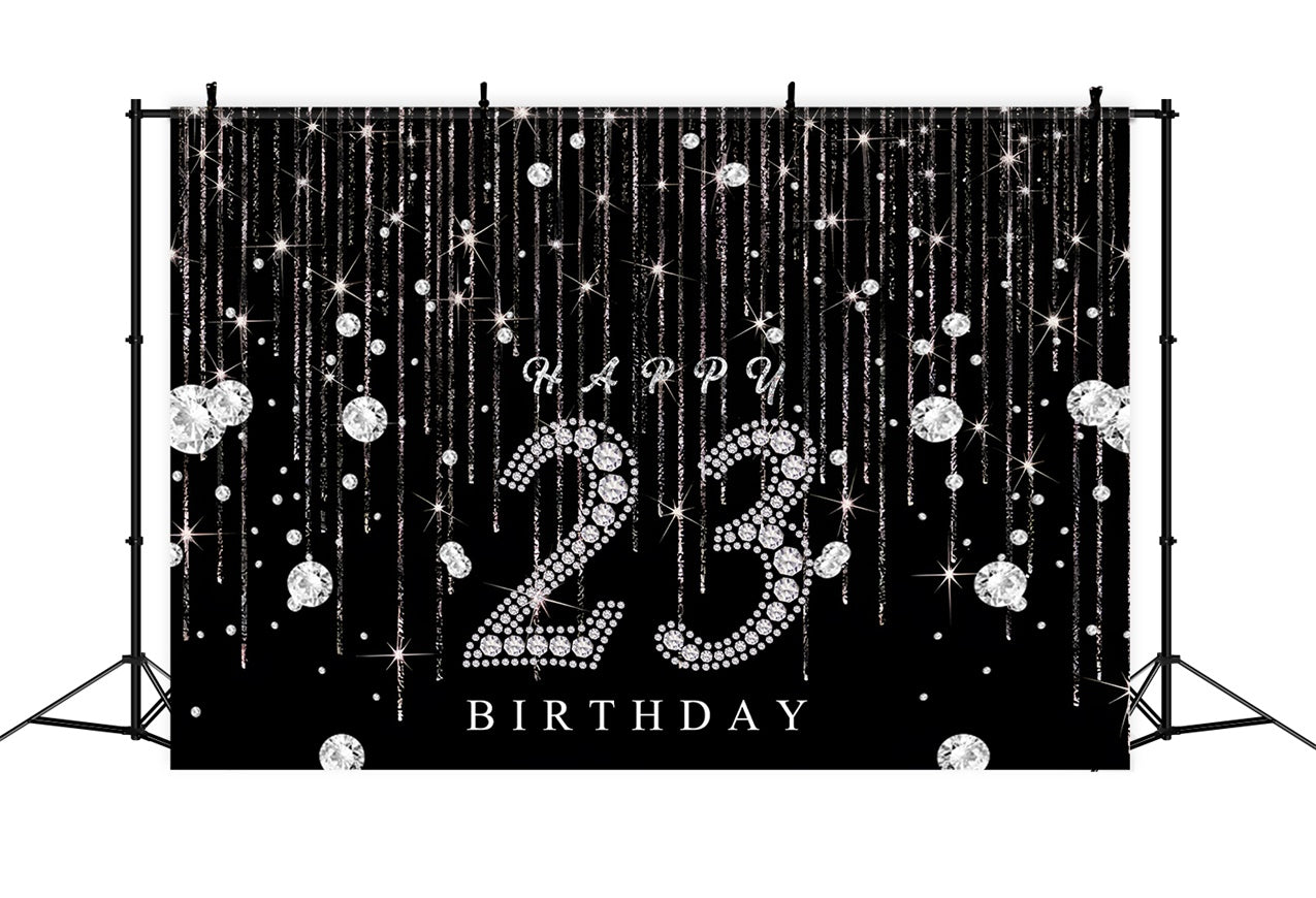 23rd Birthday Backdrops Custom Glam Night Diamond Shine Backdrop RR12-10