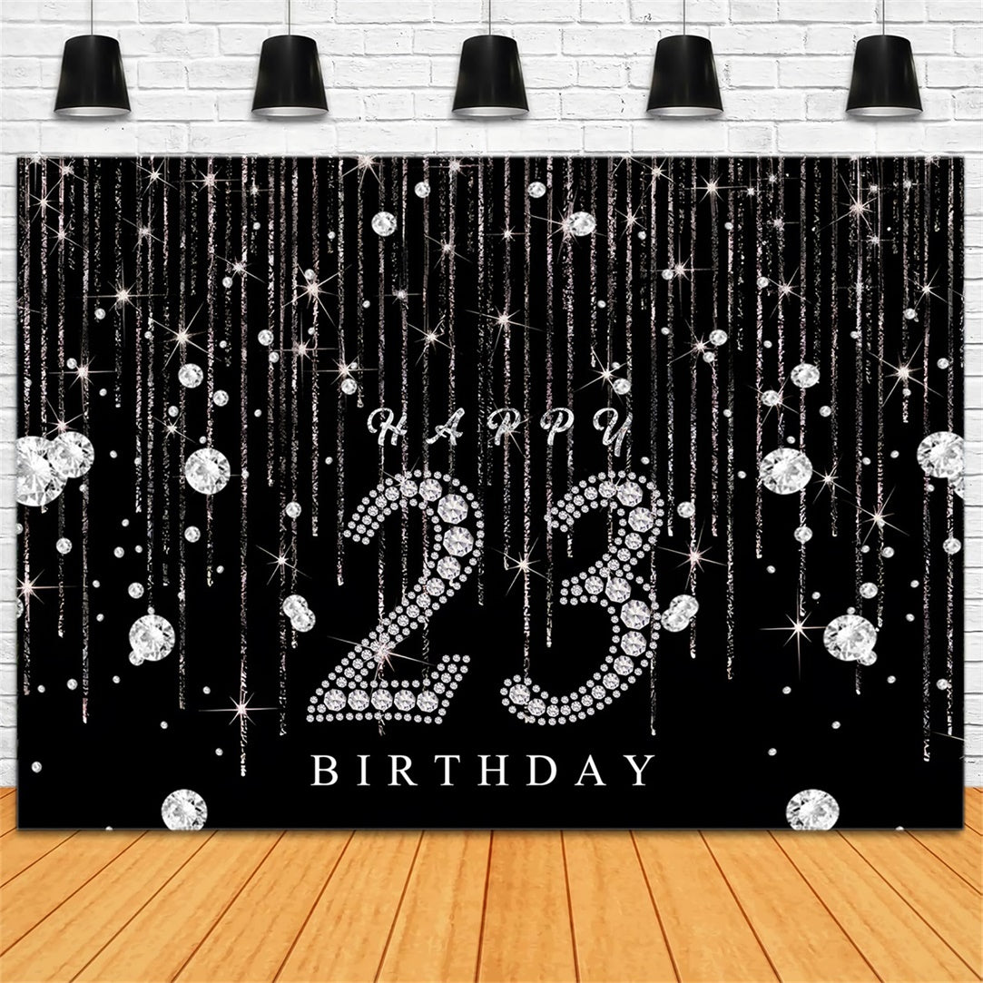 23rd Birthday Backdrops Custom Glam Night Diamond Shine Backdrop RR12-10