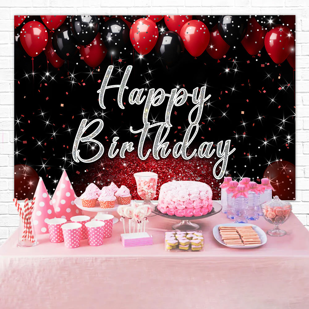 Personalized Birthday Backdrops Luxurious Glittery Balloon Backdrop RR12-36