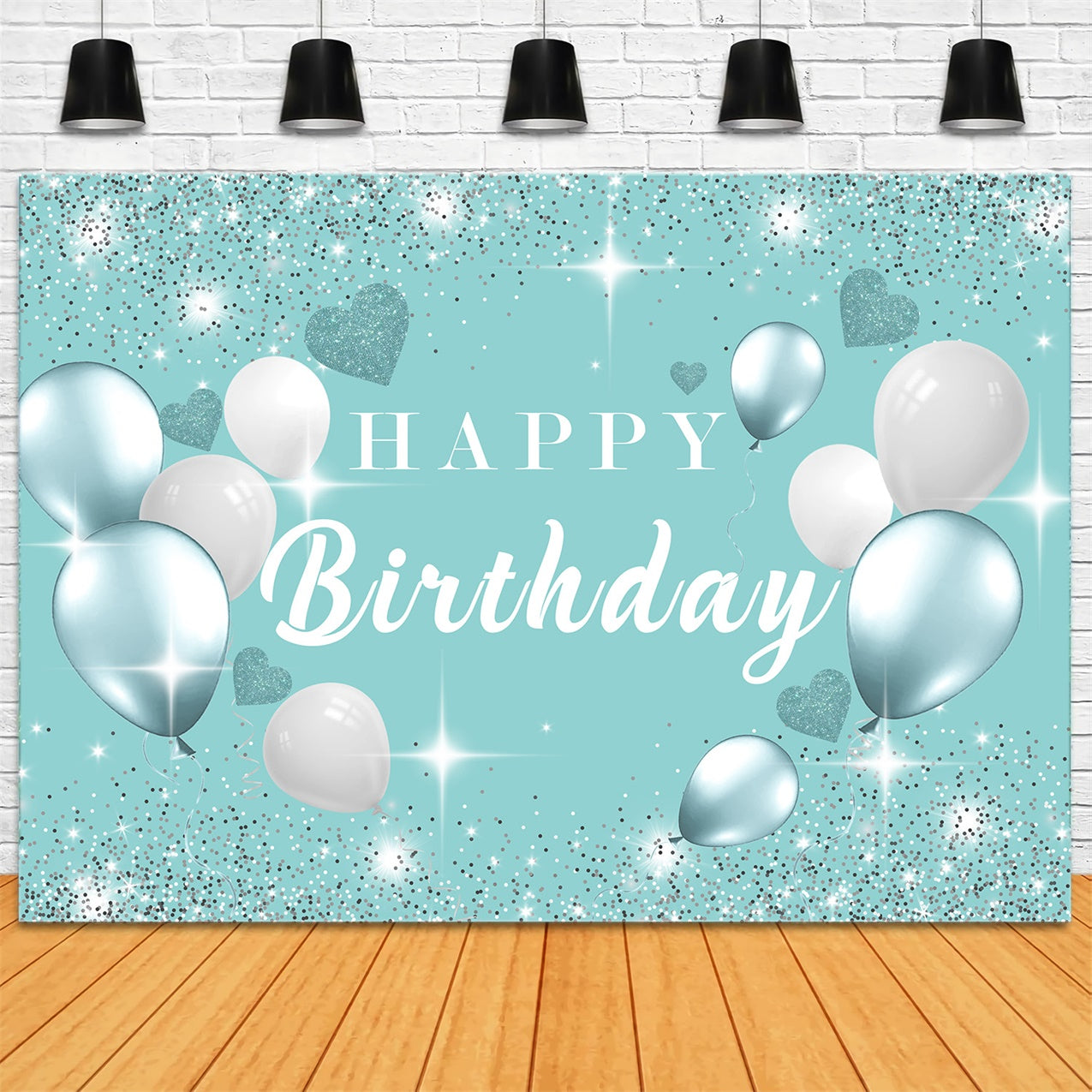 Customize Birthday Backdrop Balloon Dreamy Mint Green Backdrop RR12-39