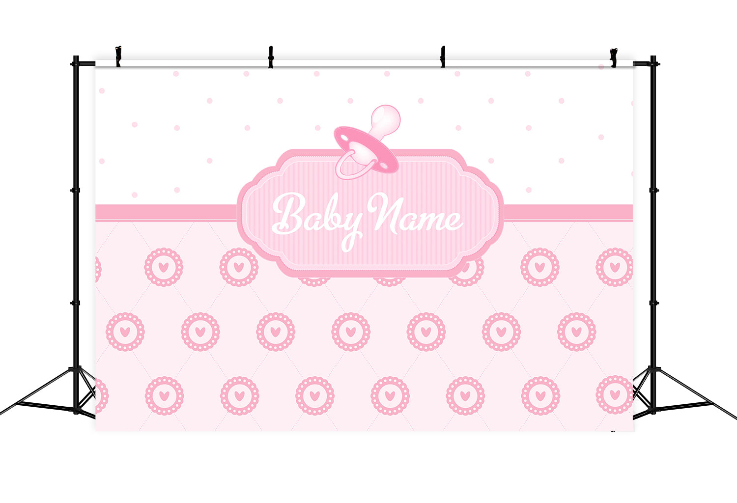 Custom Name Birthday Backdrop Pink Baby Theme Backdrop RR12-90