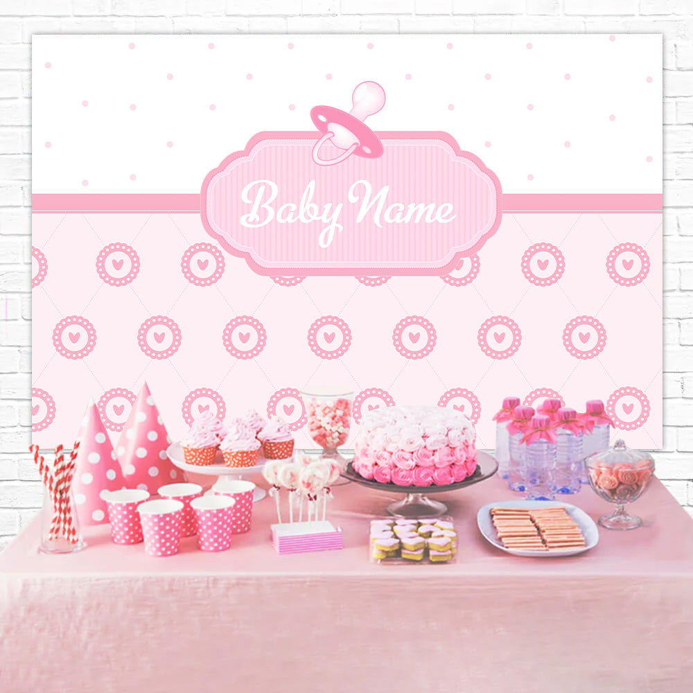 Custom Name Birthday Backdrop Pink Baby Theme Backdrop RR12-90