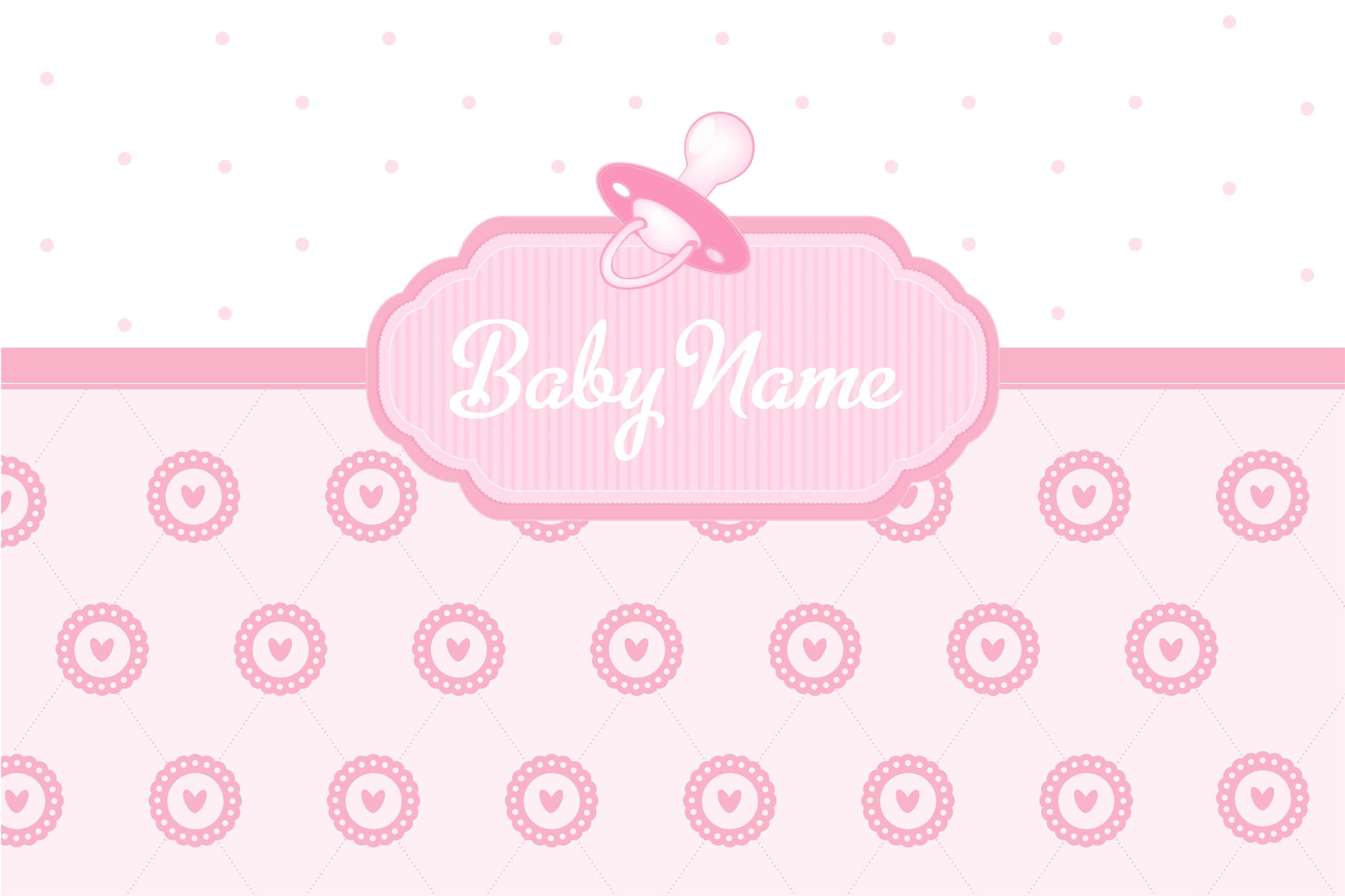 Custom Name Birthday Backdrop Pink Baby Theme Backdrop RR12-90