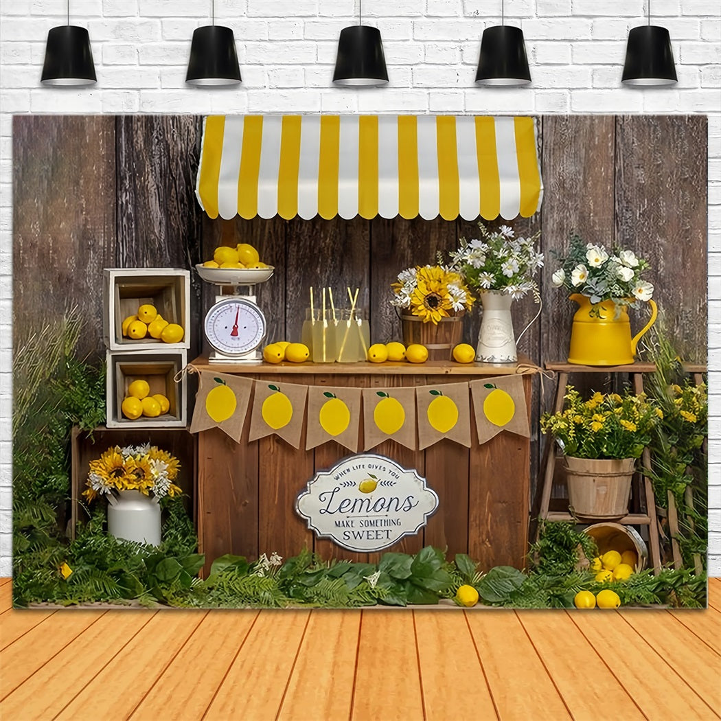 Summer Board Lemon Sale Booth Theme Backdrop RR3-24