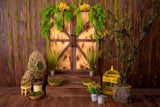 Spring Board Window Greenery Daisy Backdrop RR3-27