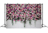 DBackdrop Colorful Rose White Brick Wall Backdrop RR3-35