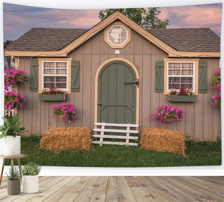 DBackdrop Petunia in Sunset Rustic Barn Backdrop RR3-36