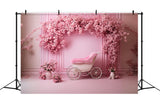 DBackdrop Pink Classic Wall Cherry Blossom Rose Trolley Element Backdrop RR4-12