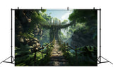 DBackdrop Mystic Forest Ancient Drawbridge Backdrop RR4-46