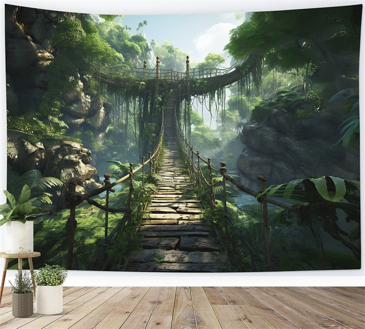 DBackdrop Mystic Forest Ancient Drawbridge Backdrop RR4-46