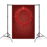 DBackdrop Art Vintage Red Oval Photo Frame Abstract Backdrop RR4-52