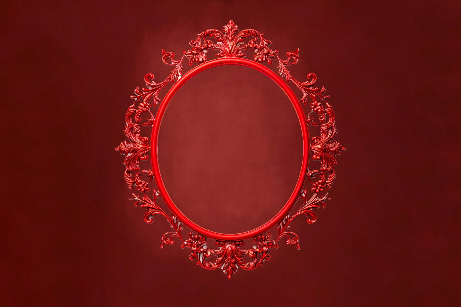 DBackdrop Art Vintage Red Oval Photo Frame Abstract Backdrop RR4-52