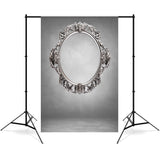 DBackdrop Art Classic Oval Photo Frame Gray Tone Abstract Backdrop RR4-59