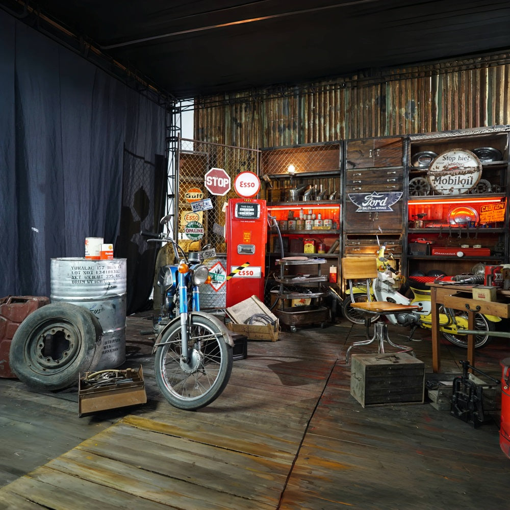 Father's Day Car Repair Shop Garage Backdrop RR5-18