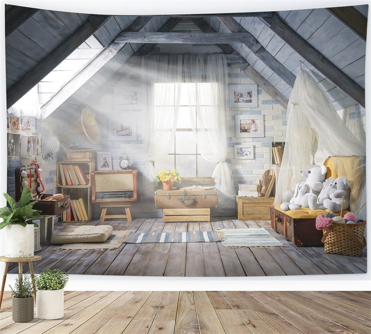 Children's Playroom Attic Photography Backdrop RR5-20