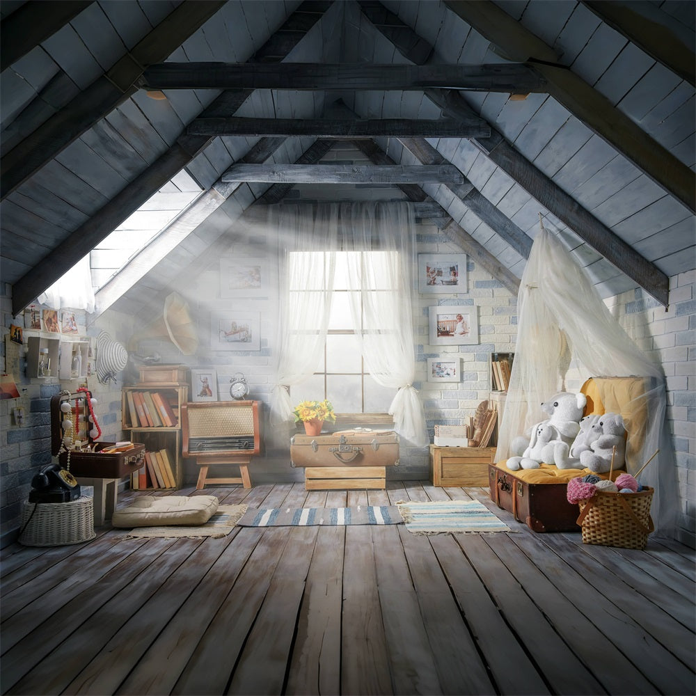 Children's Playroom Attic Photography Backdrop RR5-20