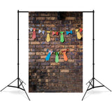 Father's Day Brick Wall Tie Banner Backdrop RR5-21