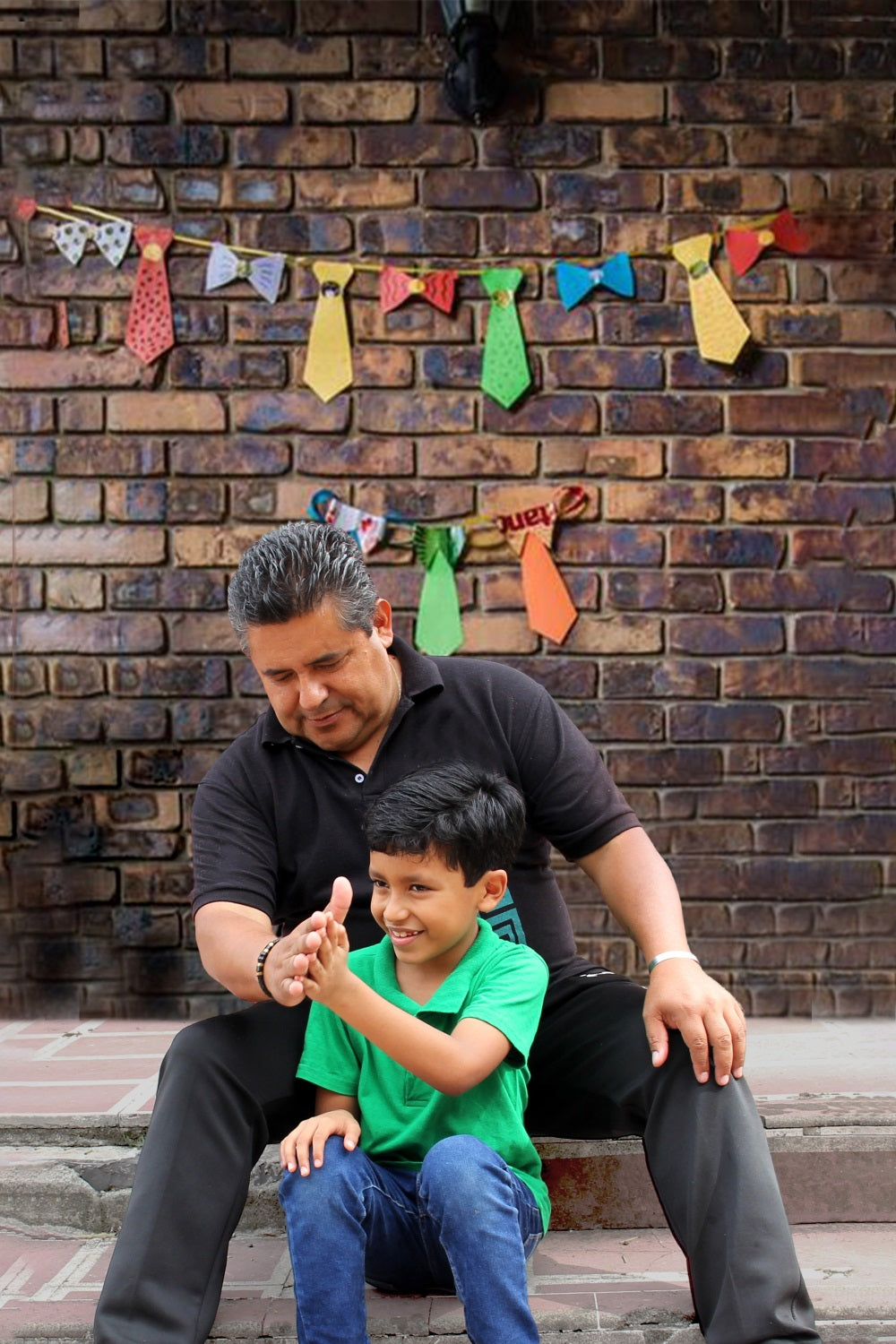 Father's Day Brick Wall Tie Banner Backdrop RR5-21