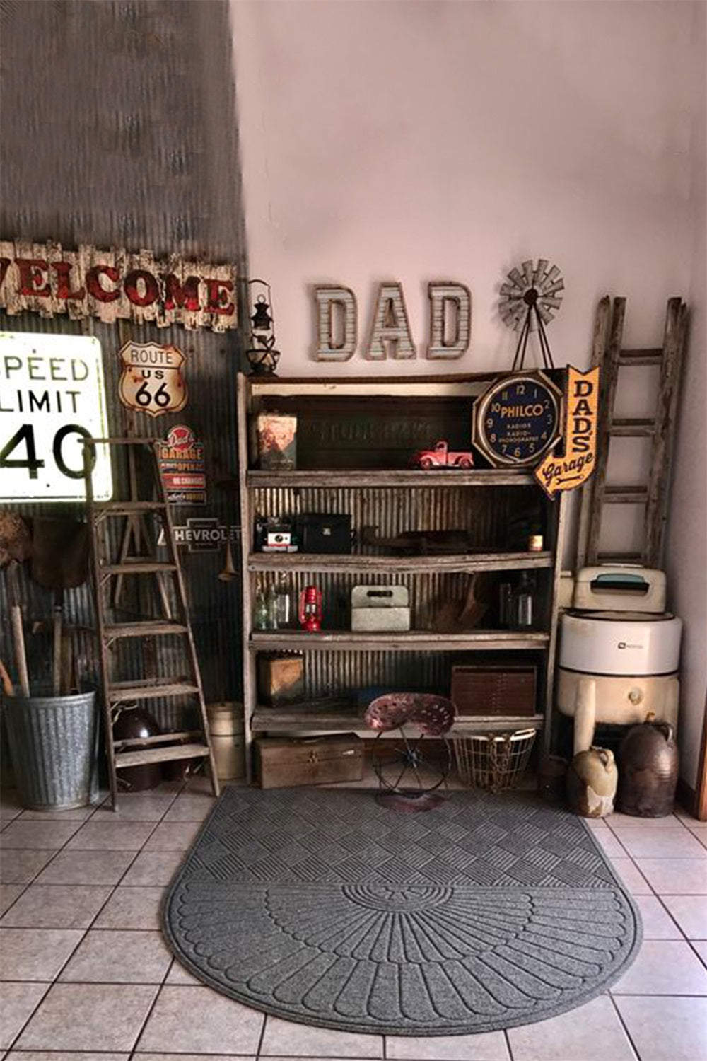 Vintage Dad's Garage Father's Day Backdrop RR5-23